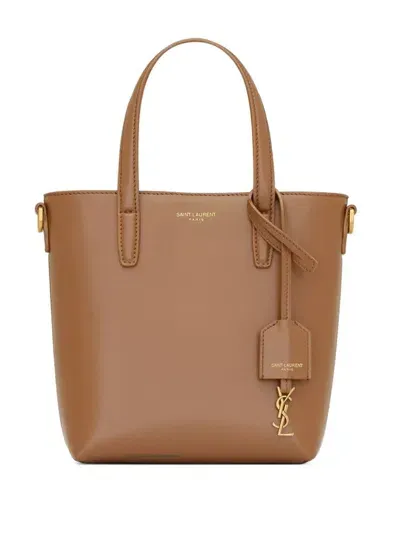 Saint Laurent Mini Toy Shopping Bag In Brown