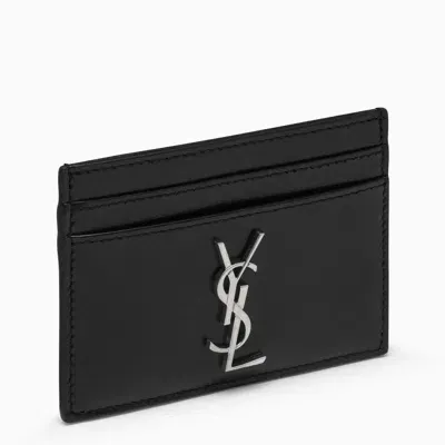 Saint Laurent Monogram Credit Card Holder In Black