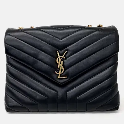 Pre-owned Saint Laurent Monogram Lulu Medium Bag In Black