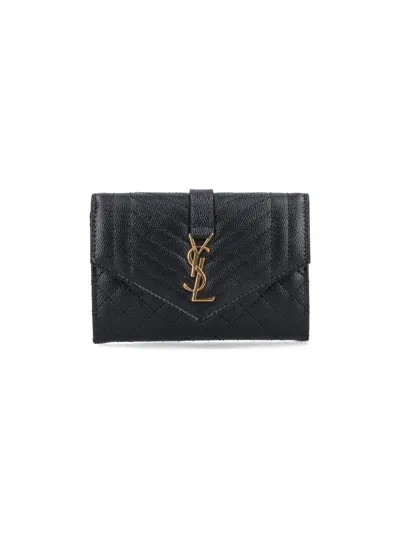 Saint Laurent Monogram Wallet In Black  