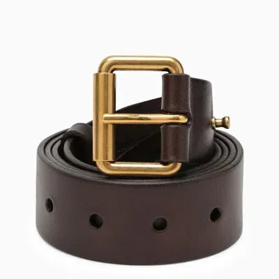 Saint Laurent Motorbike Belt In Brown