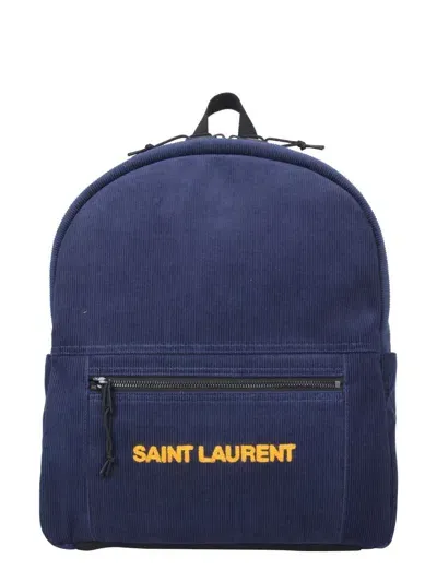 Saint Laurent Nuxx Backpack In Blue