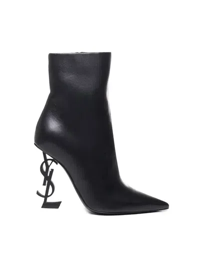 Saint Laurent Opyum 85 Ankle Boots In Black