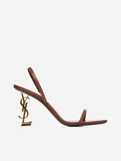 Saint Laurent Opyum Sandal In Brown