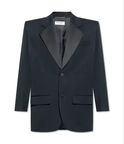 Saint Laurent Oversized Tuxedo Blazer In Black