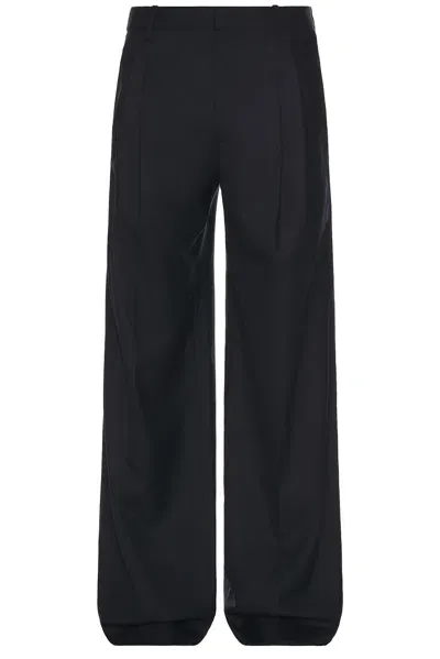 Saint Laurent Pantalon Taille Haute 2 Plis Fit Allure In Marine Fonce