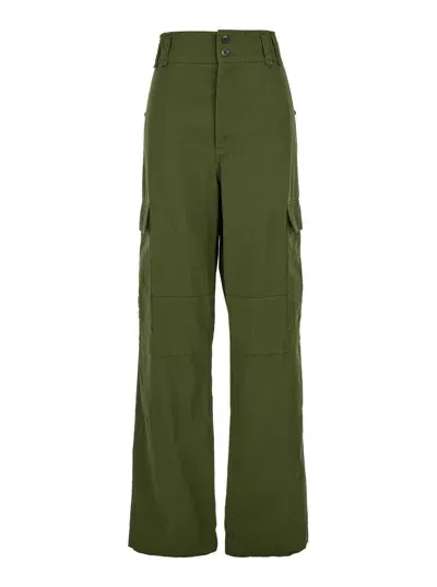 Saint Laurent Pantalon Twill Chino De Coton In Green