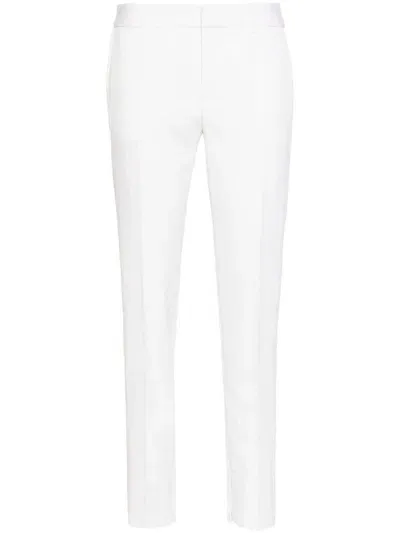 Saint Laurent Slim Wool Tuxedo Trousers In Neutrals