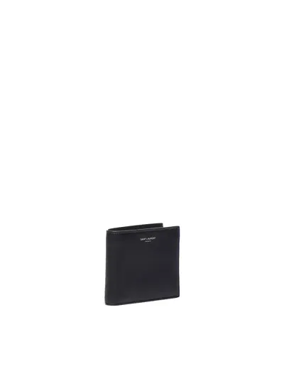 Saint Laurent Paris East/west Leather Wallet In Black