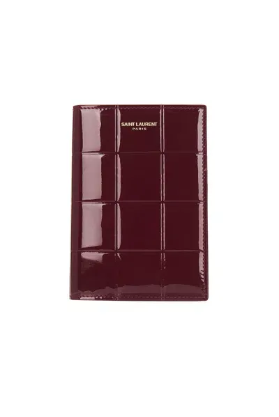 Saint Laurent Passport Holder In Red Grenat