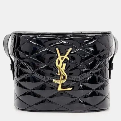 Pre-owned Saint Laurent Patent June Shoulder Bag In Black