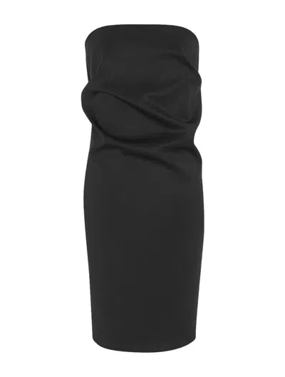 Saint Laurent Strapless Pencil Dress In Black