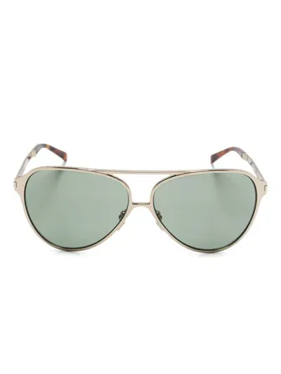 Saint Laurent Pilot-frame Sunglasses In Gold