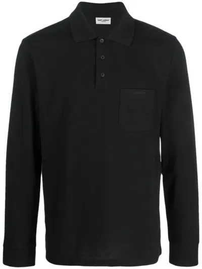 Saint Laurent Polo Clothing In Black