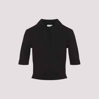 Saint Laurent Polo Knit In  Noir