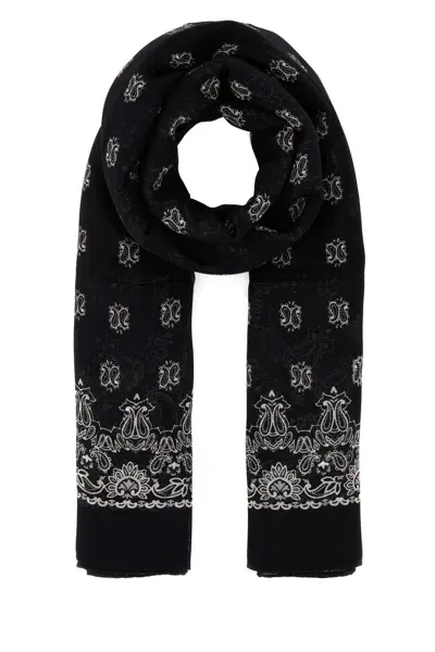 Saint Laurent Printed Cashmere Blend Foulard In Multicolor