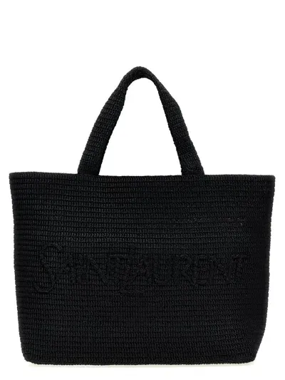 Saint Laurent Rafia Tote Bag Black