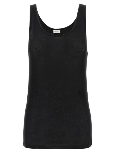 Saint Laurent Rib Top In Black