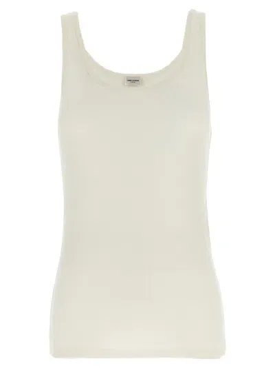 Saint Laurent Rib Top In White