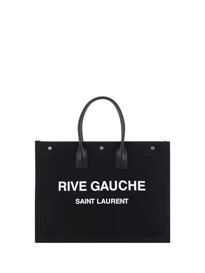 Saint Laurent Rive Gauche Handbag In Nero/bianco/nero/ner