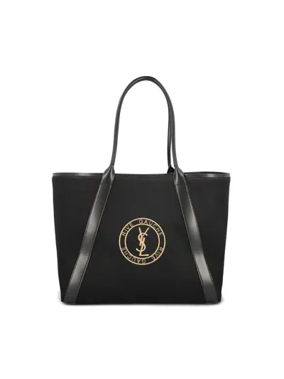 Saint Laurent Men Rive Gauche Cabas Cotton Tote Bag In Black