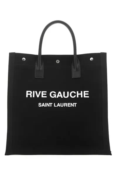 Saint Laurent Rive Gauche North/south Tote Bag In Black