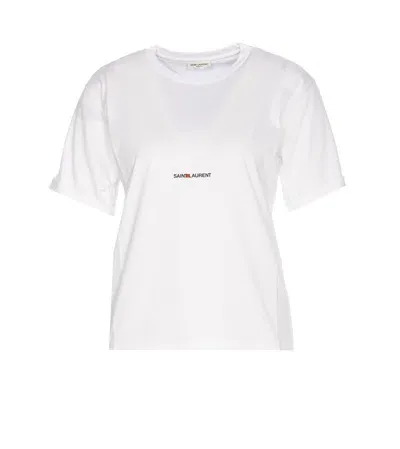 Saint Laurent Rive Gauche T-shirt In Bianco