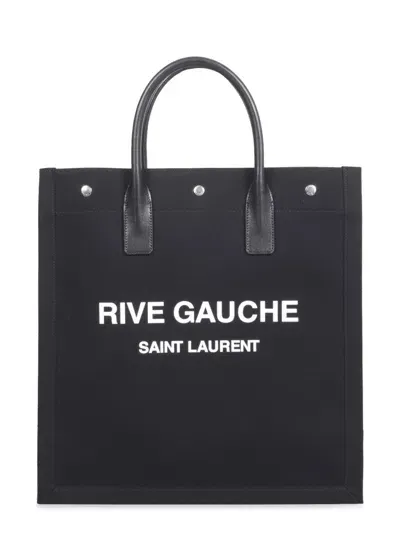 Saint Laurent "rive Gauche" Tote Bag In Black