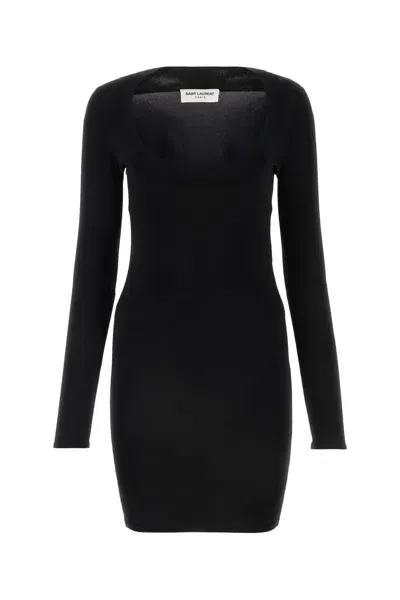 Saint Laurent Robe Courte Extra Decollete U-s Nd  Female In Black