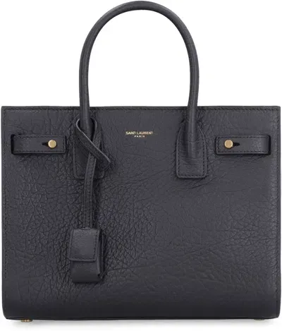 Saint Laurent Sac De Jour Leather Handbag In Black