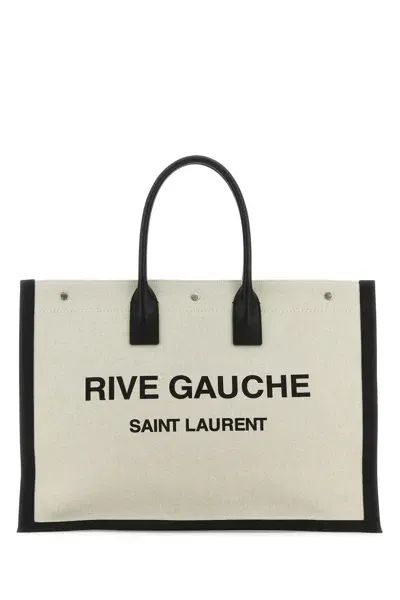 Saint Laurent Sand Canvas Large Rive Gauche Shopping Bag