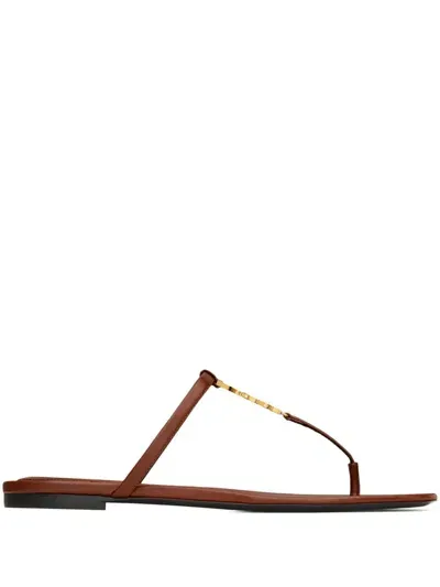 Saint Laurent 05 Cassandra Sandals In Brown