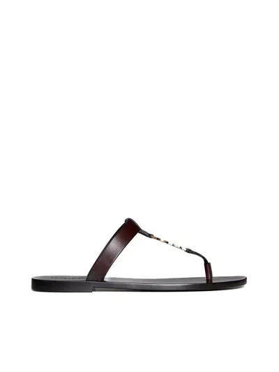 Saint Laurent Sandals In Ultra Dark Brown