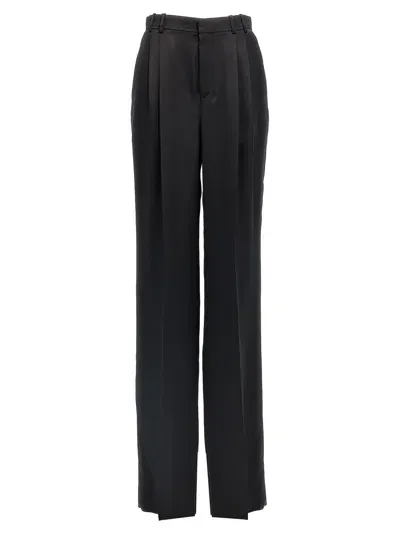 Saint Laurent Satin Pants In Black