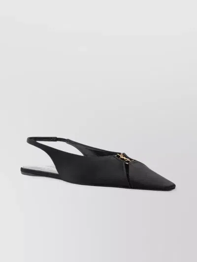 Saint Laurent Babylone Slingback Ballerinas In Black