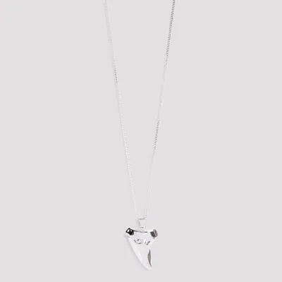 Saint Laurent Shark Tooth Necklace In Palladium