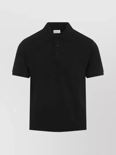 Saint Laurent Shirt With Polo Collar And Short Sleeves In Black