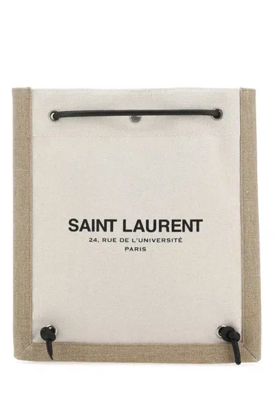 Saint Laurent Twotone Canvas Universit Rossbody Bag In Multicolor