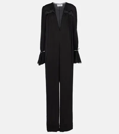 Saint Laurent Silk Jumpsuit In Black