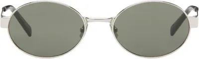 Saint Laurent Silver Sl 692 Sunglasses In Silver-silver-grey