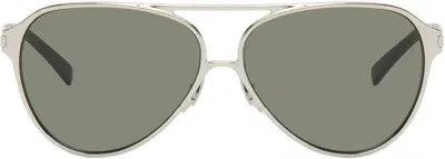 Saint Laurent Silver Sl 734 Sunglasses In Silver-silver-grey