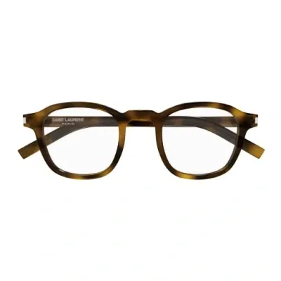 Saint Laurent Sl 549 Slim Opt Eyewear In Havana Havana Transpa