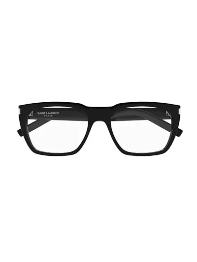 Saint Laurent Sl 598 Opt Eyewear In Black Black Transpare