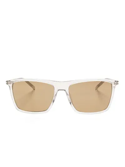 Saint Laurent Sl 668 Rectangle-frame Sunglasses In Neutrals