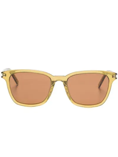 Saint Laurent Sl 716k Slim Sunglasses In Green