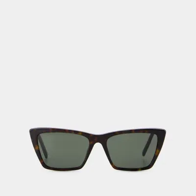 Saint Laurent Sl 737 Mica Thin Sunglasses In Brown