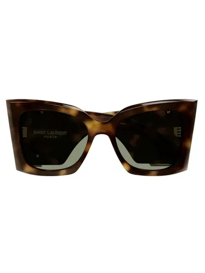 Saint Laurent Sl M119 Blaze Sunglasses In Havana Havana Green