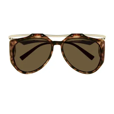 Saint Laurent Sl M137/f 002 Havana Gold Brown Sunglasses In Marrone