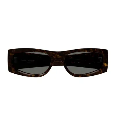 Saint Laurent Sl M140 Linea Monogram 003 Havana Grey Sunglasses In Multi