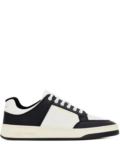 Saint Laurent Sl/61 Leather Sneakers In White